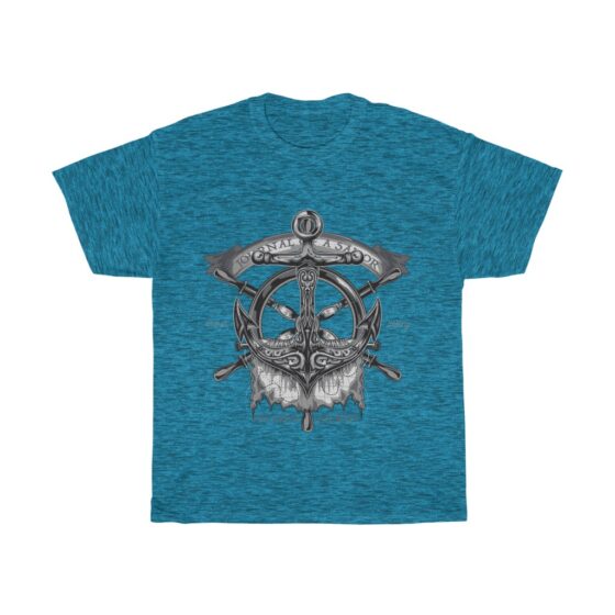 "Vintage Nautical Boating Theme / Retro Ship Anchor" - Unisex Heavy Cotton Tee - Image 10