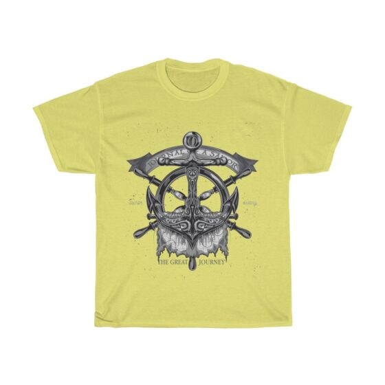 "Vintage Nautical Boating Theme / Retro Ship Anchor" - Unisex Heavy Cotton Tee - Image 5