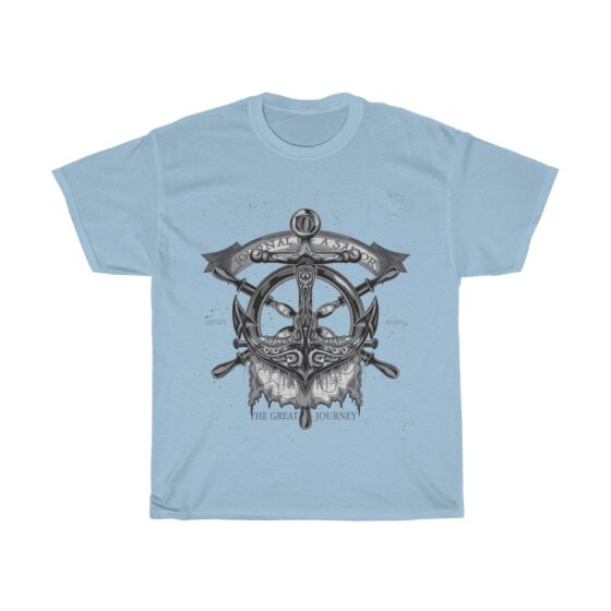 "Vintage Nautical Boating Theme / Retro Ship Anchor" - Unisex Heavy Cotton Tee - Image 9