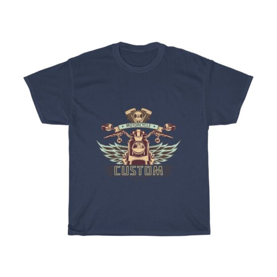 "Custom Motorcycle" - Unisex Heavy Cotton Tee - Image 12