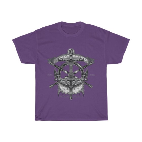 "Vintage Nautical Boating Theme / Retro Ship Anchor" - Unisex Heavy Cotton Tee - Image 13