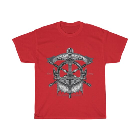 "Vintage Nautical Boating Theme / Retro Ship Anchor" - Unisex Heavy Cotton Tee - Image 15