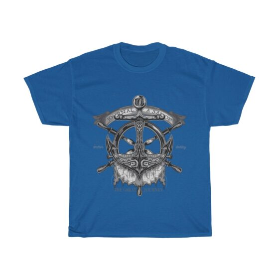 "Vintage Nautical Boating Theme / Retro Ship Anchor" - Unisex Heavy Cotton Tee - Image 11