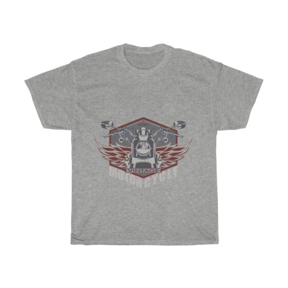 "Vintage Motorcycle / Road Bike" - Unisex Heavy Cotton Tee - Image 3