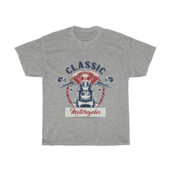 "Vintage Motorcycle / Road Bike" - Unisex Heavy Cotton Tee - Image 3