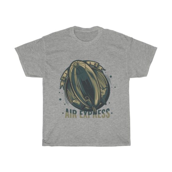 "Vintage Blimp / Retro Airship" - Unisex Heavy Cotton Tee - Image 3
