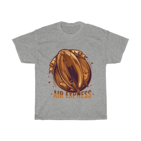 "Vintage Blimp / Retro Airship" - Unisex Heavy Cotton Tee - Image 3