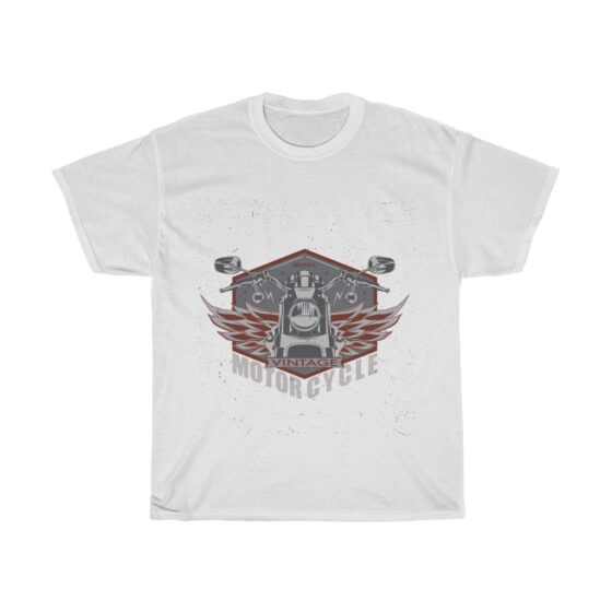 "Vintage Motorcycle / Road Bike" - Unisex Heavy Cotton Tee - Image 2