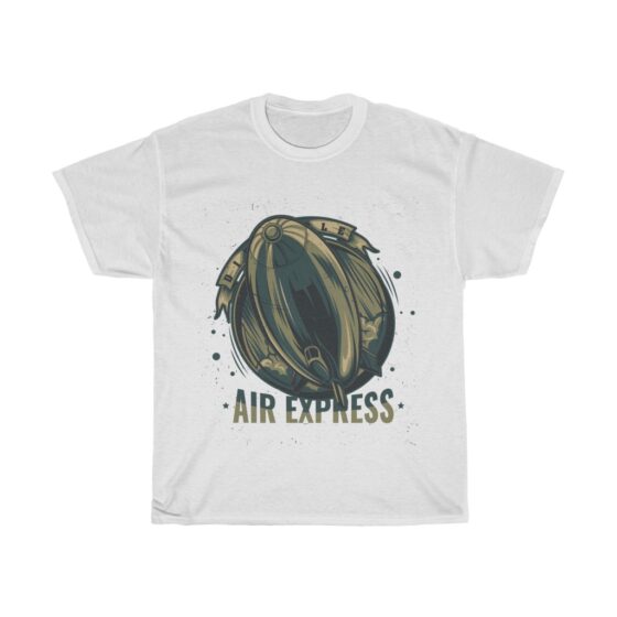 "Vintage Blimp / Retro Airship" - Unisex Heavy Cotton Tee - Image 2