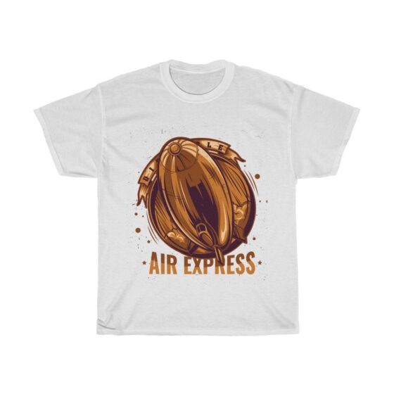 "Vintage Blimp / Retro Airship" - Unisex Heavy Cotton Tee - Image 2