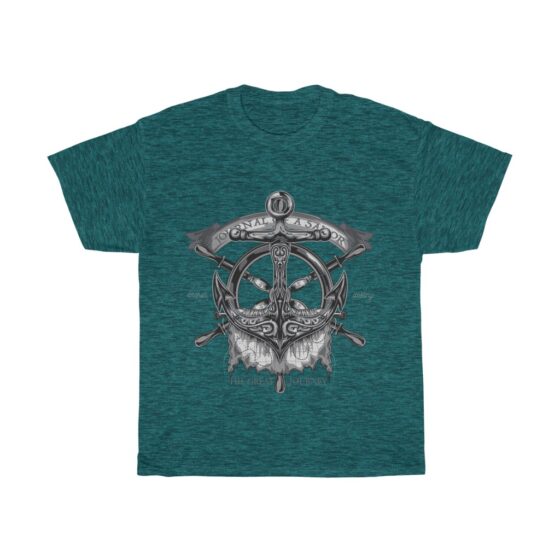 "Vintage Nautical Boating Theme / Retro Ship Anchor" - Unisex Heavy Cotton Tee - Image 8