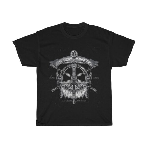 "Vintage Nautical Boating Theme / Retro Ship Anchor" - Unisex Heavy Cotton Tee