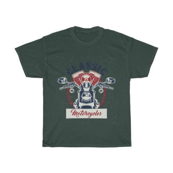 "Vintage Motorcycle / Road Bike" - Unisex Heavy Cotton Tee - Image 7