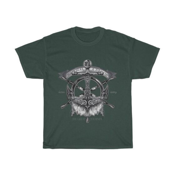 "Vintage Nautical Boating Theme / Retro Ship Anchor" - Unisex Heavy Cotton Tee - Image 7