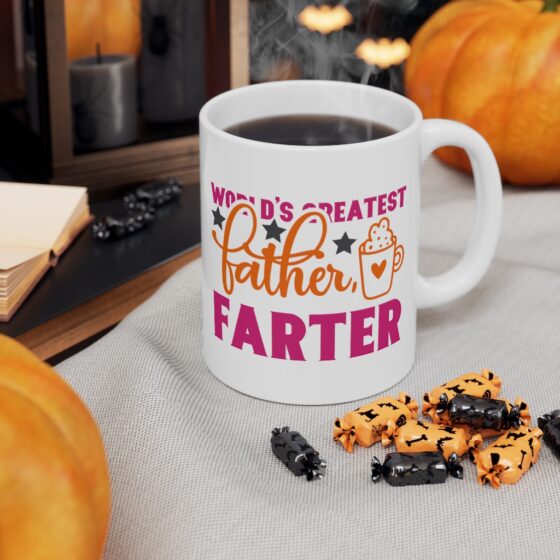 "World's Greatest Father Farter" - Funny Double Sided Print - White Ceramic Mug 11oz - Image 7