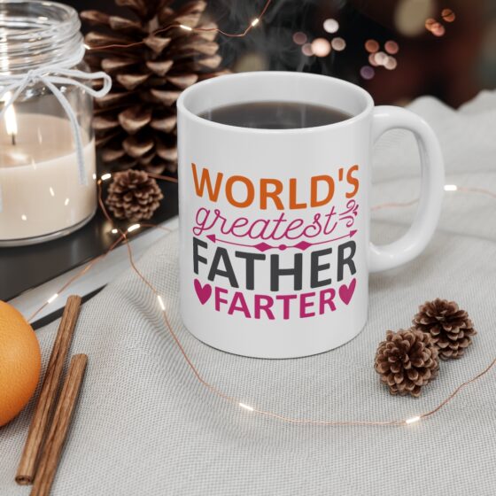 "World's Greatest Father Farter" - Funny Double Sided Print - White Ceramic Mug 11oz - Image 4