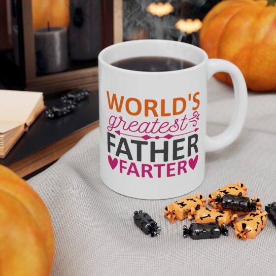 "World's Greatest Father Farter" - Funny Double Sided Print - White Ceramic Mug 11oz - Image 7