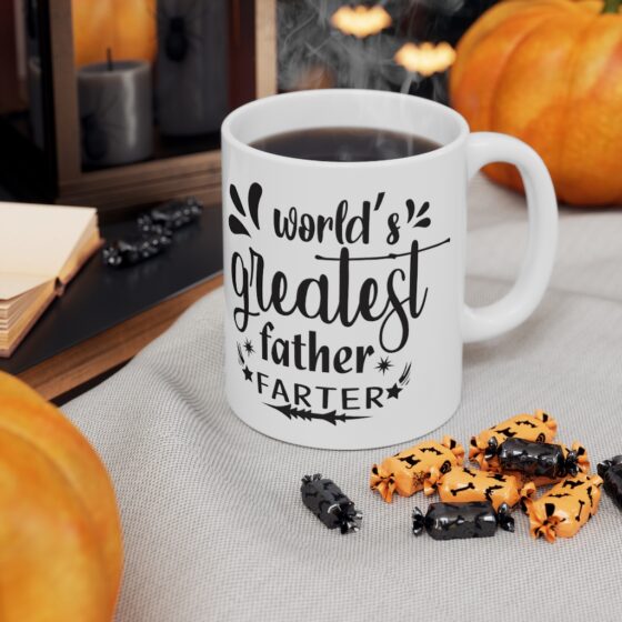 "World's Greatest Father Farter" - Funny Double Sided Print - White Ceramic Mug 11oz - Image 7