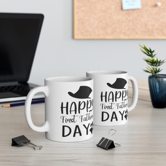 "Happy First Father's Day" - Funny Double Sided Print - White Ceramic Mug 11oz - Image 5