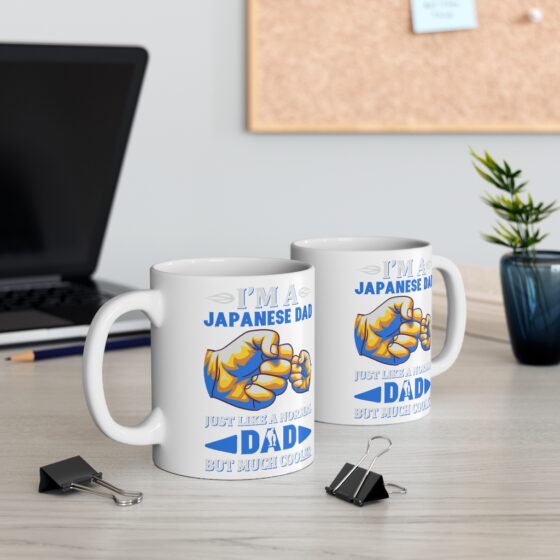 "I'm A Japanese Dad Just Like A Normal Dad But Much Cooler" - Funny Double Sided Print - White Ceramic Mug 11oz - Image 5