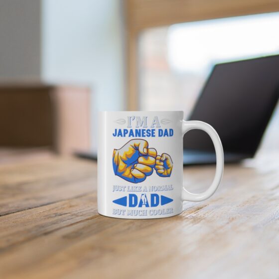 "I'm A Japanese Dad Just Like A Normal Dad But Much Cooler" - Funny Double Sided Print - White Ceramic Mug 11oz - Image 6