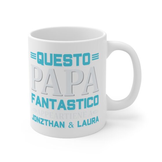 "Best Buckin' Dad Ever" - Funny Double Sided Print - White Ceramic Mug 11oz - Image 3