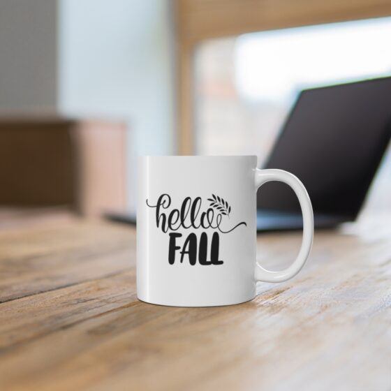 "Hello Fall" - Funny Double Sided Print - White Ceramic Mug 11oz - Image 6