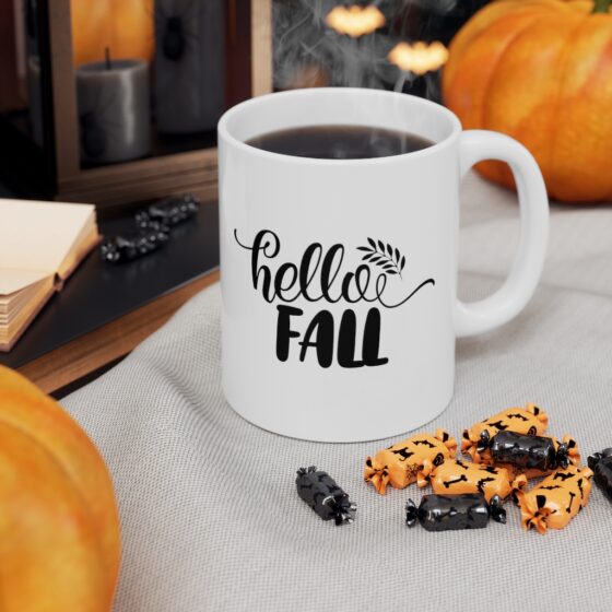 "Hello Fall" - Funny Double Sided Print - White Ceramic Mug 11oz - Image 7