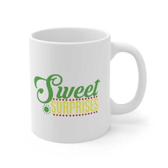 "Sweet Surprises" - Funny Double Sided Print - White Ceramic Mug 11oz - Image 3