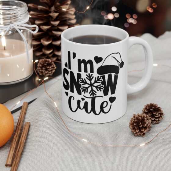 "I'm Snow Cute" - Funny Double Sided Print - White Ceramic Mug 11oz - Image 4