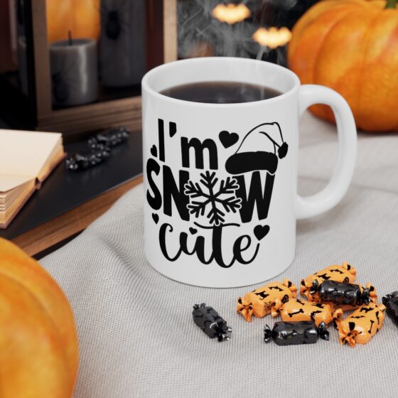 "I'm Snow Cute" - Funny Double Sided Print - White Ceramic Mug 11oz - Image 7