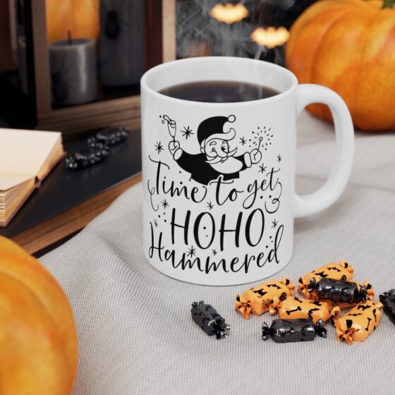 "Time to Get Ho Ho Hammered" - Funny Double Sided Print - White Ceramic Mug 11oz - Image 7