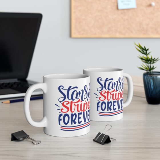 "Stars & Stripes Forever" - Funny Double Sided Print - White Ceramic Mug 11oz - Image 5