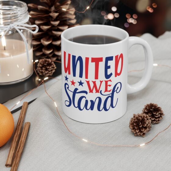 "United We Stand" - Funny Double Sided Print - White Ceramic Mug 11oz - Image 4