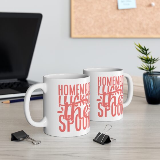 "Homemade I Licked the Spoon" - Funny Double Sided Print - White Ceramic Mug 11oz - Image 5