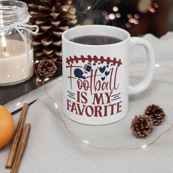 "Football is my Favorite" - Funny Double Sided Print - White Ceramic Mug 11oz - Image 4