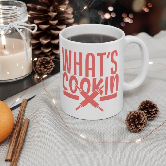 "What's Cookin" - Funny Double Sided Print - White Ceramic Mug 11oz - Image 4