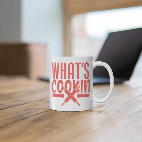 "What's Cookin" - Funny Double Sided Print - White Ceramic Mug 11oz - Image 6