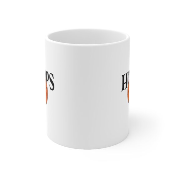 "Hoops" - Funny Double Sided Print - White Ceramic Mug 11oz - Image 2