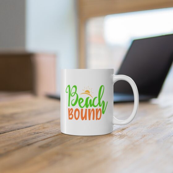 "Beach Bound" - Funny Double Sided Print - White Ceramic Mug 11oz - Image 6