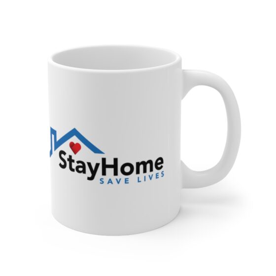 Coronavirus Stay At Home Sign - Funny Double Sided Print - White Ceramic Mug - Image 3