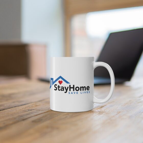 Coronavirus Stay At Home Sign - Funny Double Sided Print - White Ceramic Mug - Image 6