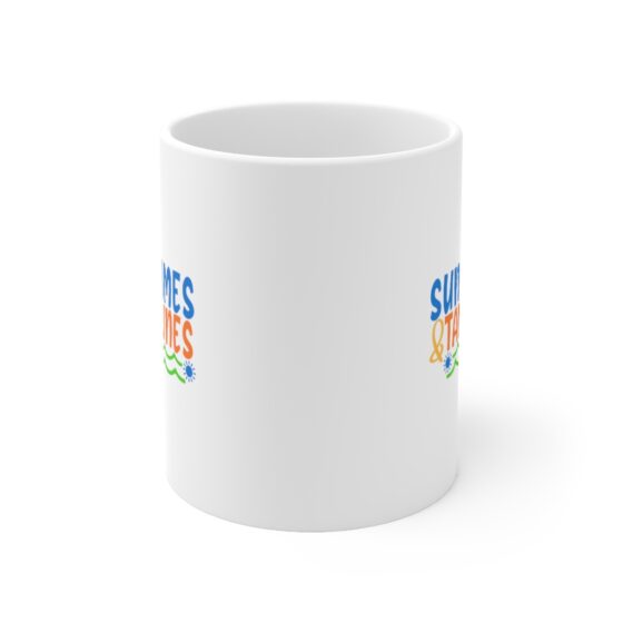 "Sun Times & Tan Lines" - Funny Double Sided Print - White Ceramic Mug 11oz - Image 2