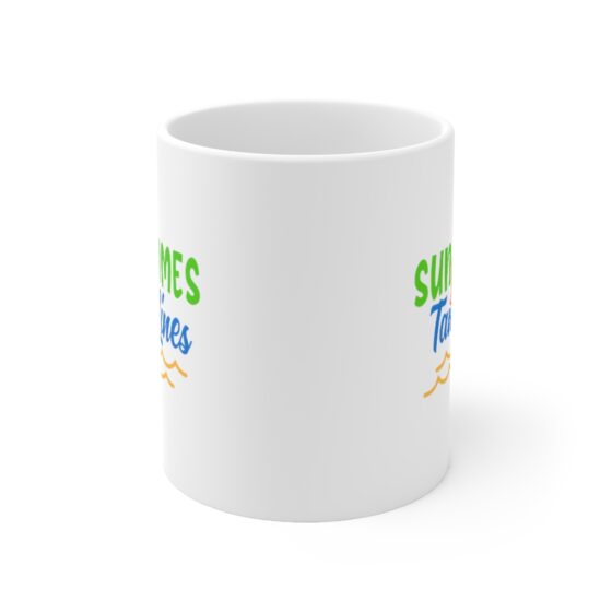 "Sun Times & Tan Lines" - Funny Double Sided Print - White Ceramic Mug 11oz - Image 2