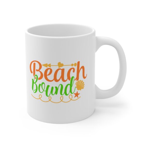 "Beach Bound" - Funny Double Sided Print - White Ceramic Mug 11oz - Image 3