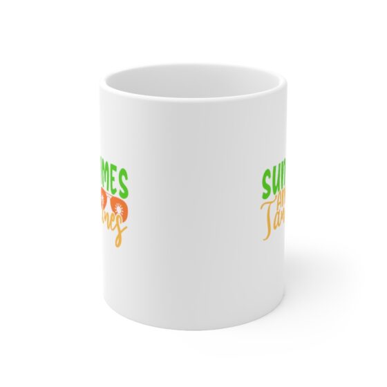 "Sun Times and Tan Lines" - Funny Double Sided Print - White Ceramic Mug 11oz - Image 2