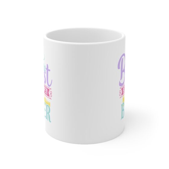 "The Best Beer Open Beer" - Funny Double Sided Print - White Ceramic Mug 11oz - Image 2