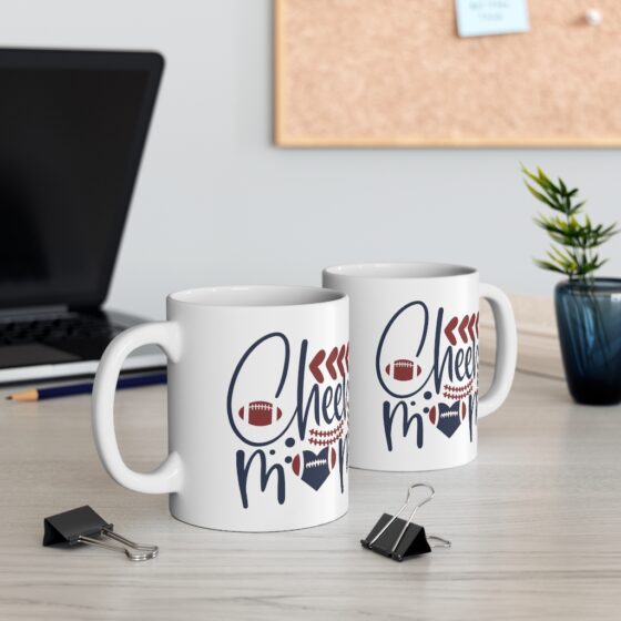 "Cheer Mom" - Funny Double Sided Print - White Ceramic Mug 11oz - Image 5