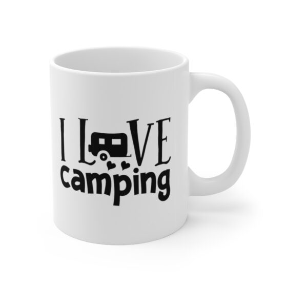 "I Love Camping" - Funny Double Sided Print - White Ceramic Mug 11oz - Image 3