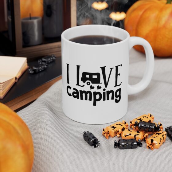 "I Love Camping" - Funny Double Sided Print - White Ceramic Mug 11oz - Image 7